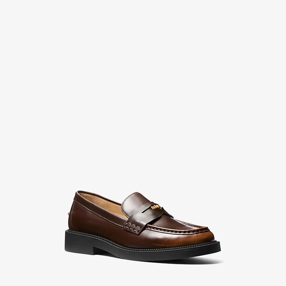 Michael Kors Brown Leather Flats with Moccasin Toe